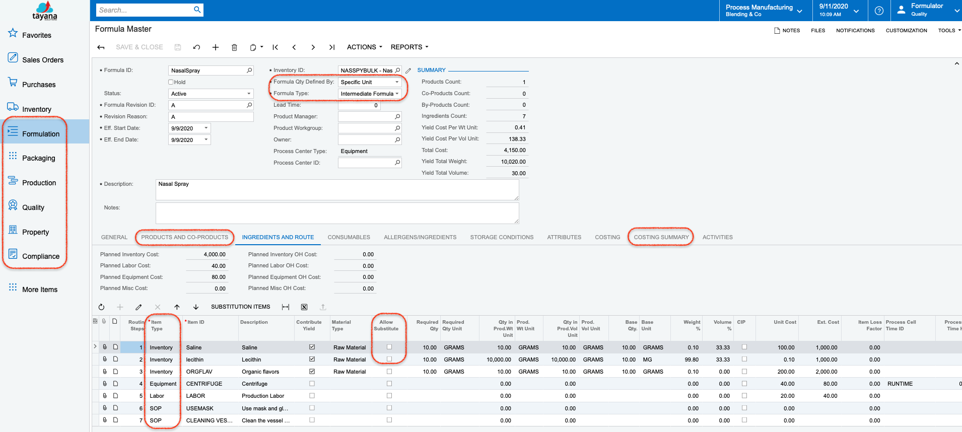 screenshot of Acu Process Manufacturing